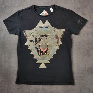 Diesel Shirt Mens Large Black Graphic Tiger Tee For Successful Living